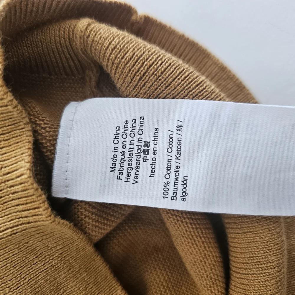 J.Crew Sweater Womens Small Mustard‎ 100% Cotton Long Sleeve Preppy Career